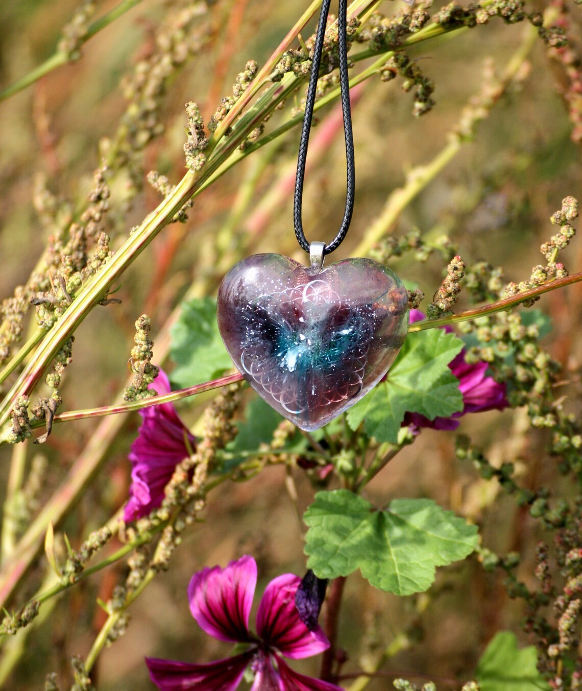 Herz Kette mit Lebensblume